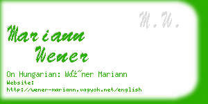 mariann wener business card